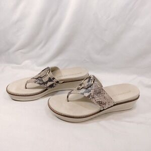 Cole Haan OriginalGrand Snakeskin Platform Thong Wedge Sandal
